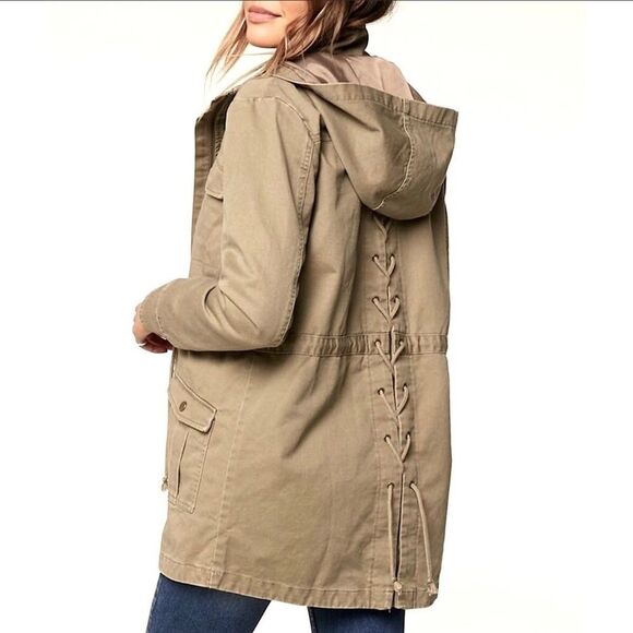 O'Neill Utility Coat Size Small Onofre Anorak Jacket Parka Military Beige - Picture 4 of 11